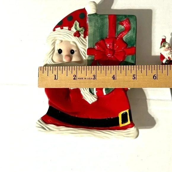 Fitz And Floyd Christmas Holiday Sweet Santa Snack Plate And Spreader Pre-Owned - Picture 9 of 9